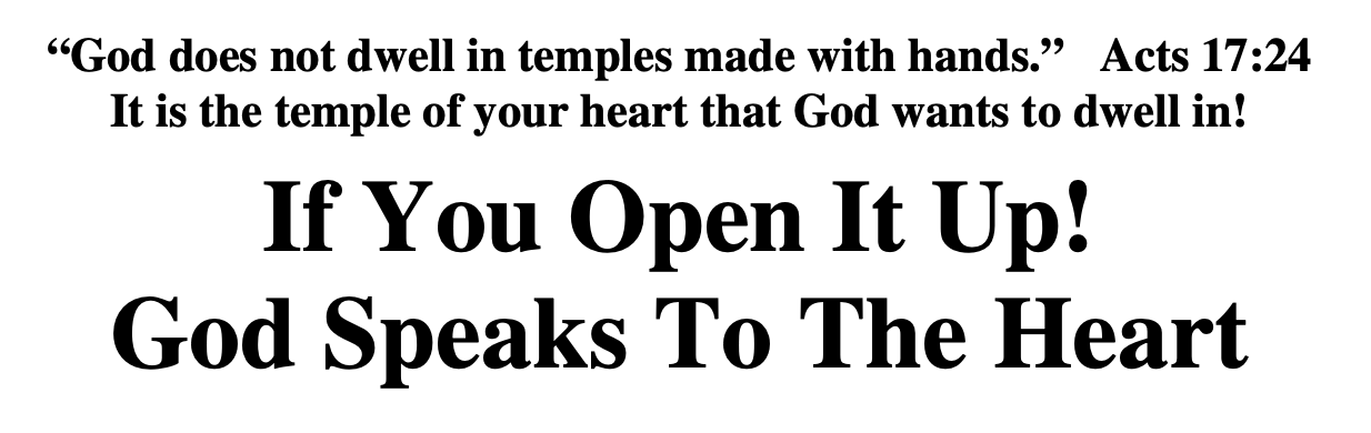 God Speaks To The Heart