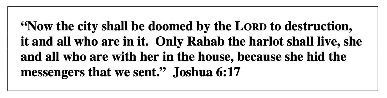 Only Rahab The Harlot Shall Live